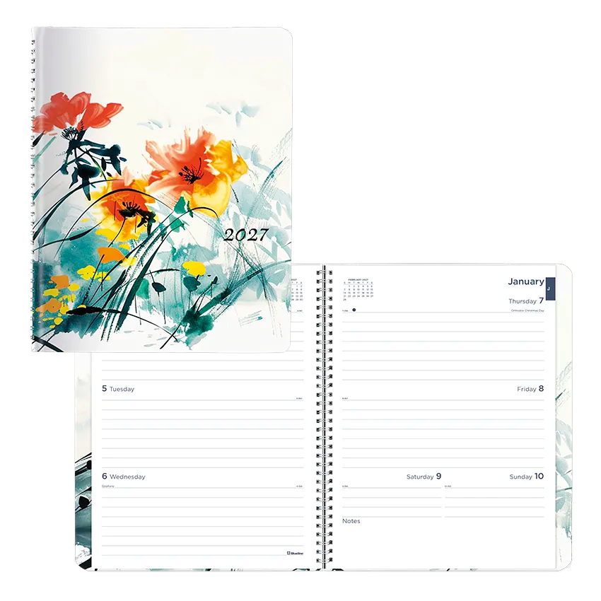 Dramatic Floral Weekly/Monthly Planner, 2027 - English C958G.01-27 Blueline