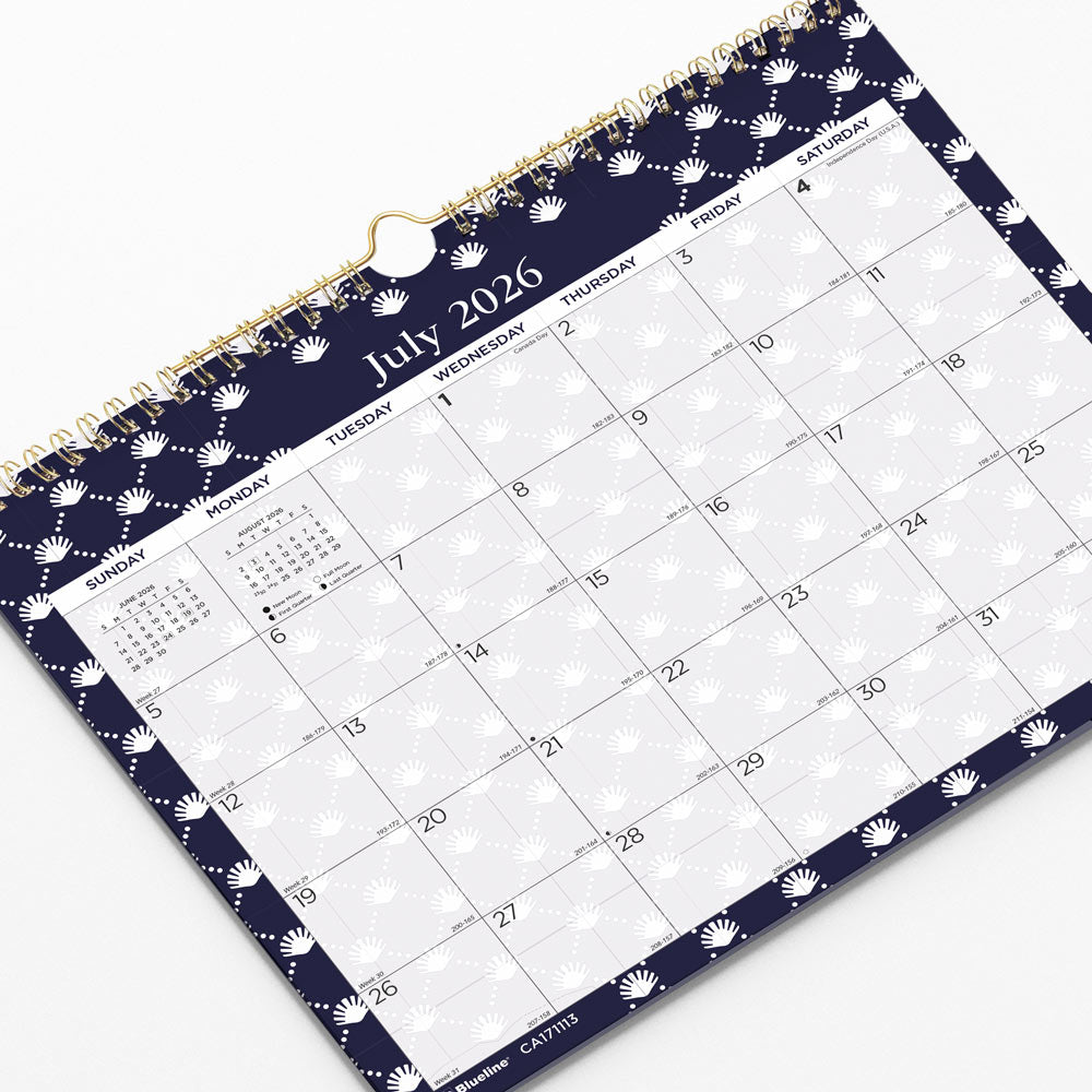 Academic Monthly Small Wall Calendar 2027, English, Nautical (CA171113-27)