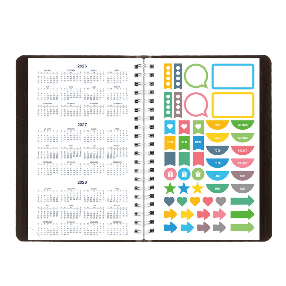 Academic Daily Planner, Classic Black, 2026-2027 - English CA201.BLK-27