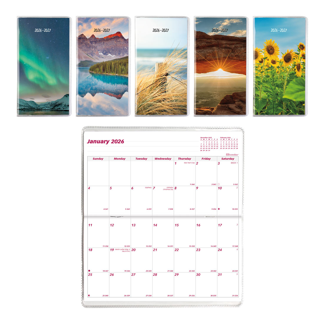 Two-Year Monthly Pocket Planner, Assorted Designs 2026-2027, Brownline CA424.ASX-26 #color_default-title
