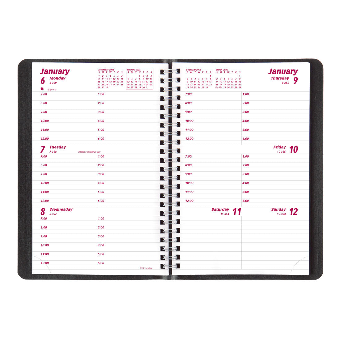 Essential Weekly Planner 2025, English, Black, CB100.BLK