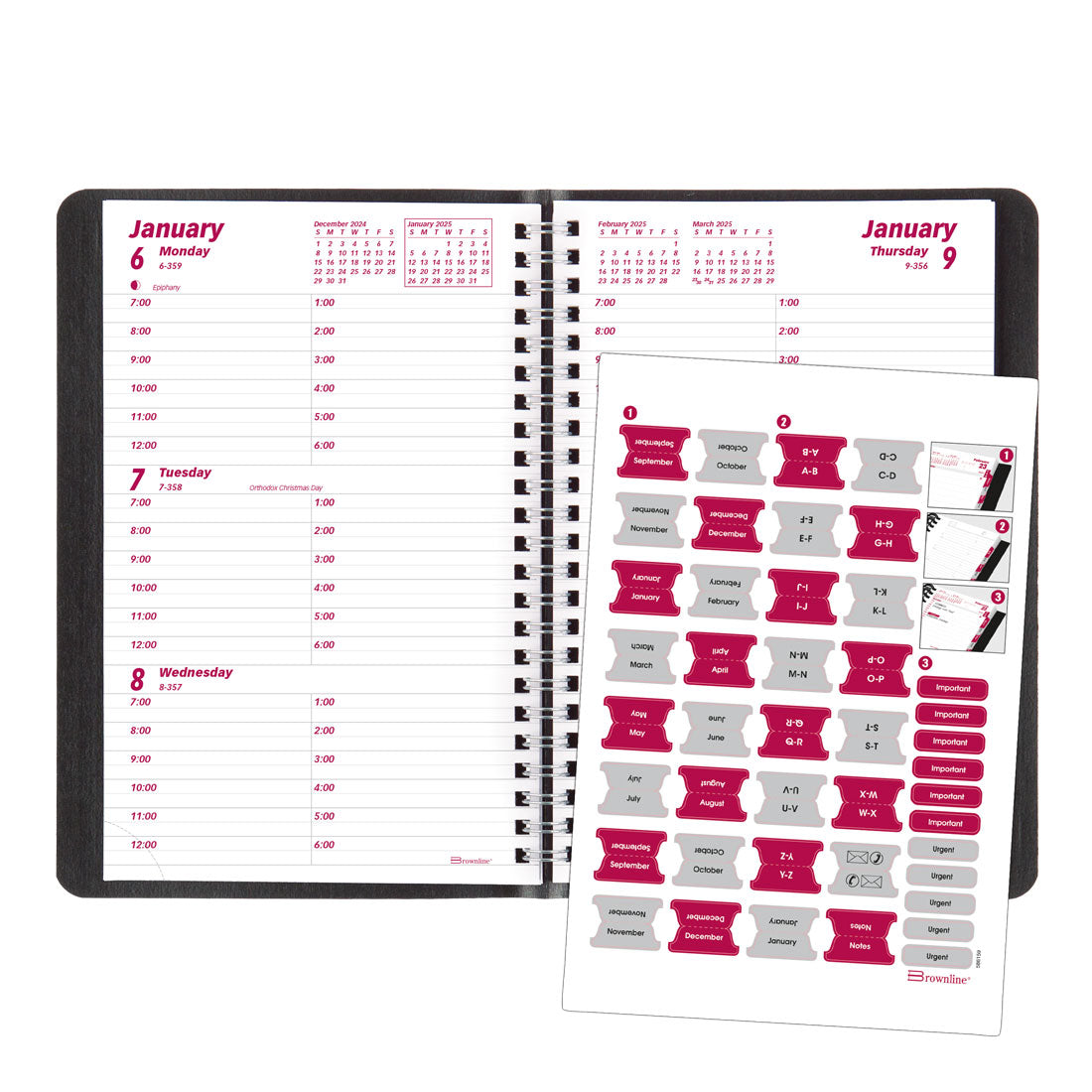 Essential Weekly Planner 2025, English, Black, CB100.BLK