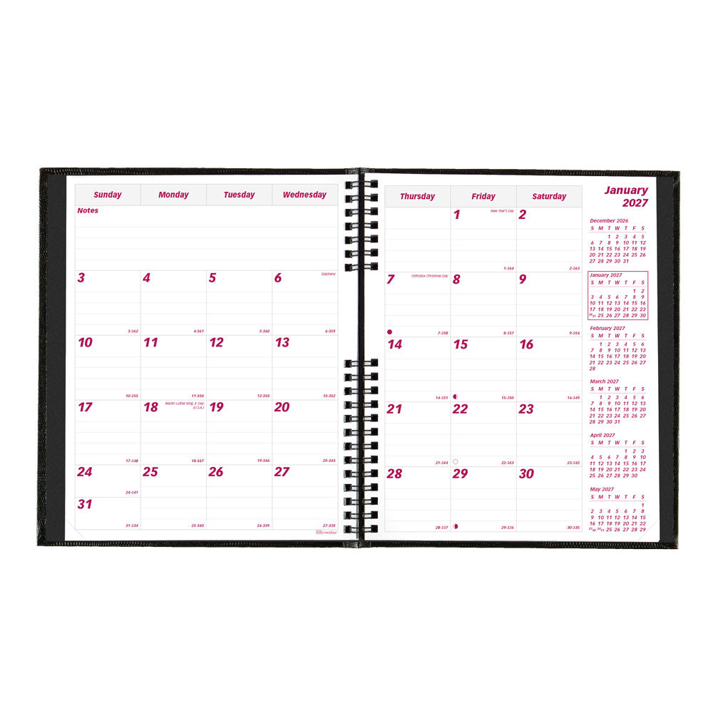 CoilPro™ Monthly Planner, 2027, 14 Months CB1200C.BLK-27 Brownline