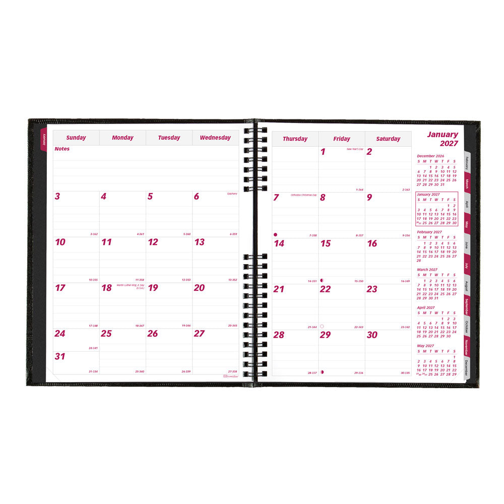 CoilPro™ Monthly Planner, 2027, 14 Months CB1200C.BLK-27 Brownline