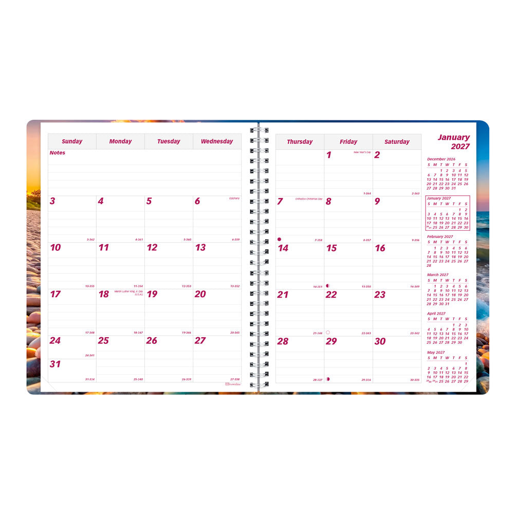Essential Monthly Planner, 2027, Nature Pebble Beach CB1200G.04-27 Brownline#color_pebble-beach