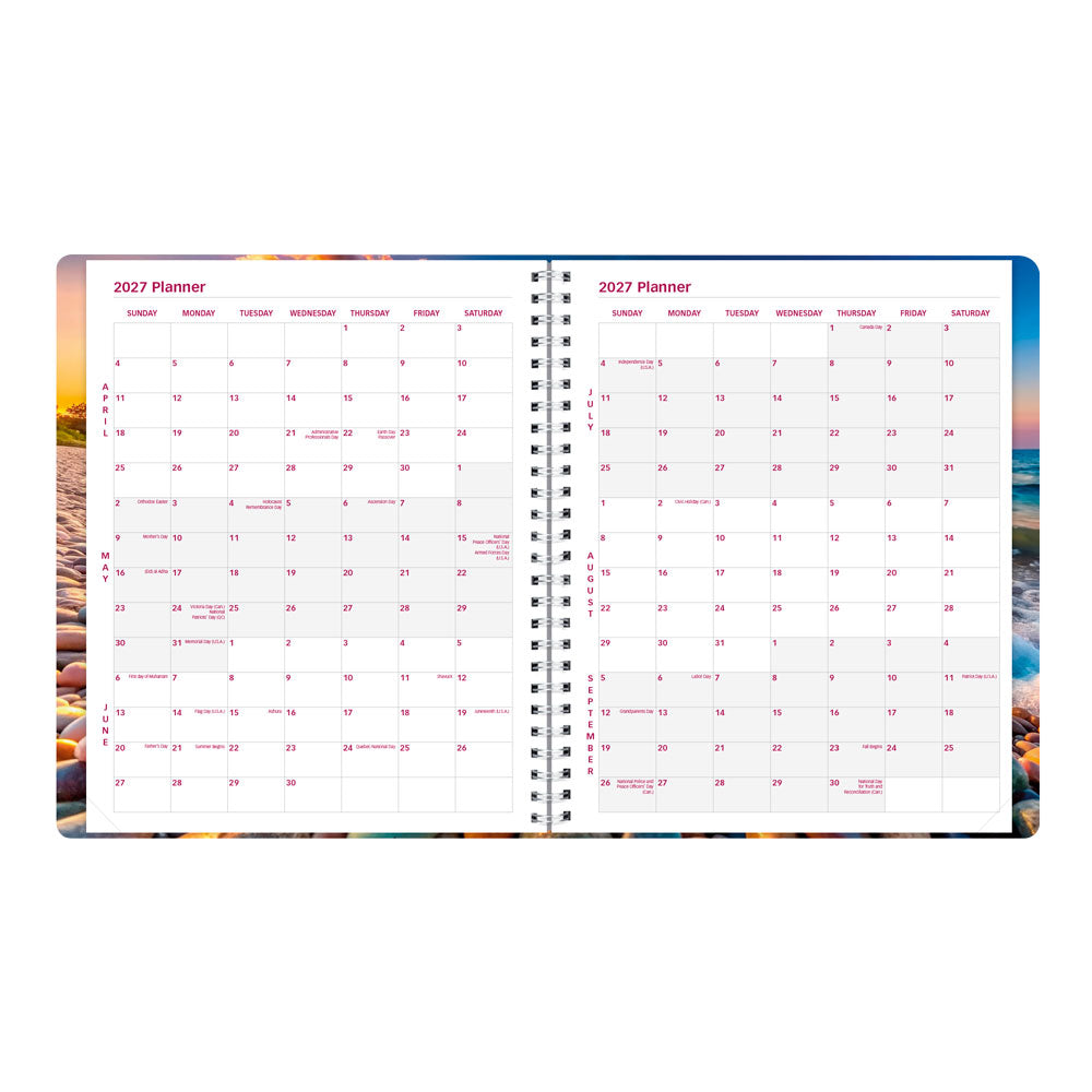 Essential Monthly Planner, 2027, Nature Pebble Beach CB1200G.04-27 Brownline#color_pebble-beach