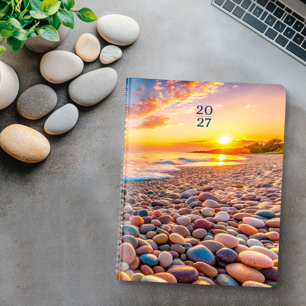 Essential Monthly Planner, 2027, Nature Pebble Beach CB1200G.04-27 Brownline#color_pebble-beach