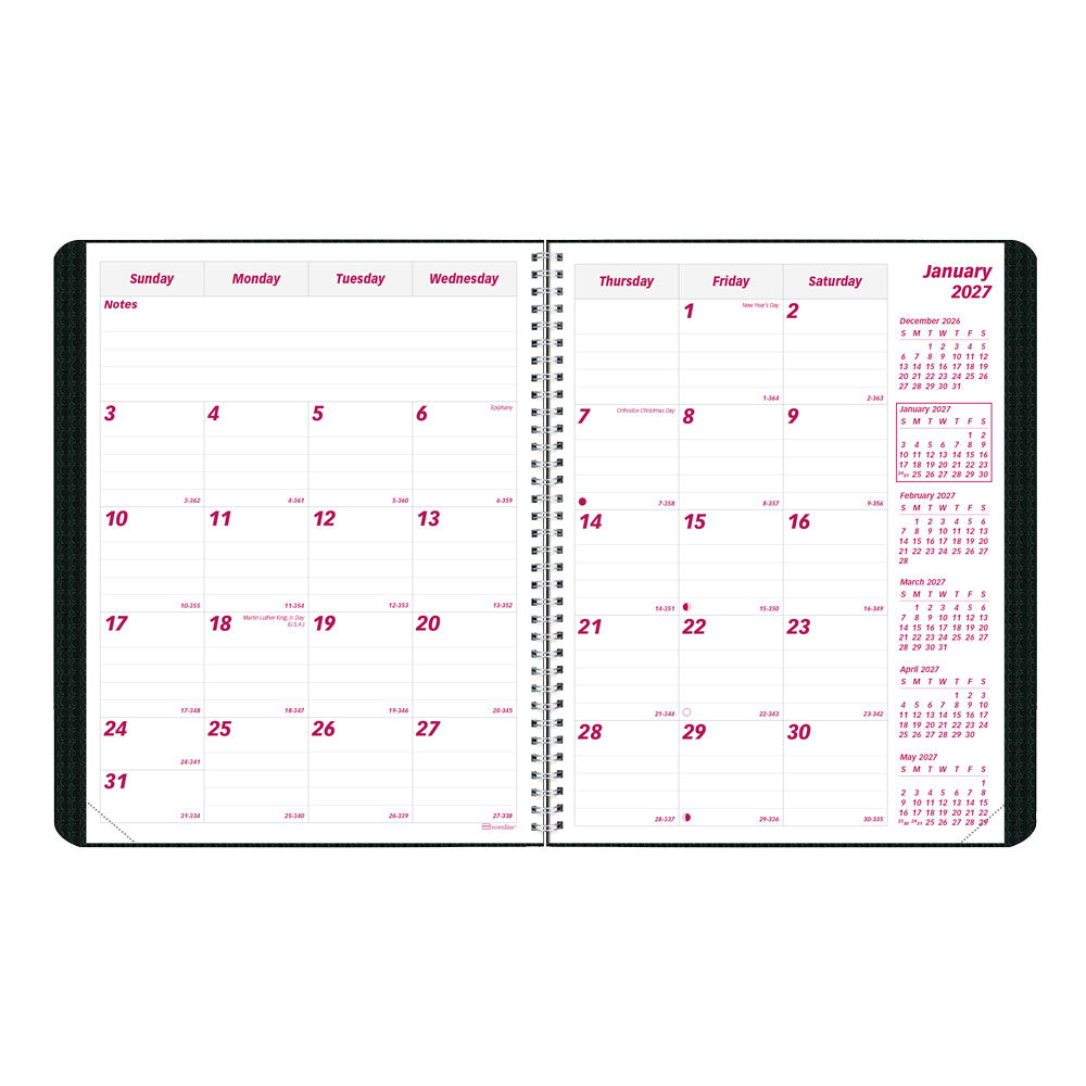 DuraFlex Monthly Planner, 2027, 14 Months CB1200V.BLK-27 Brownline