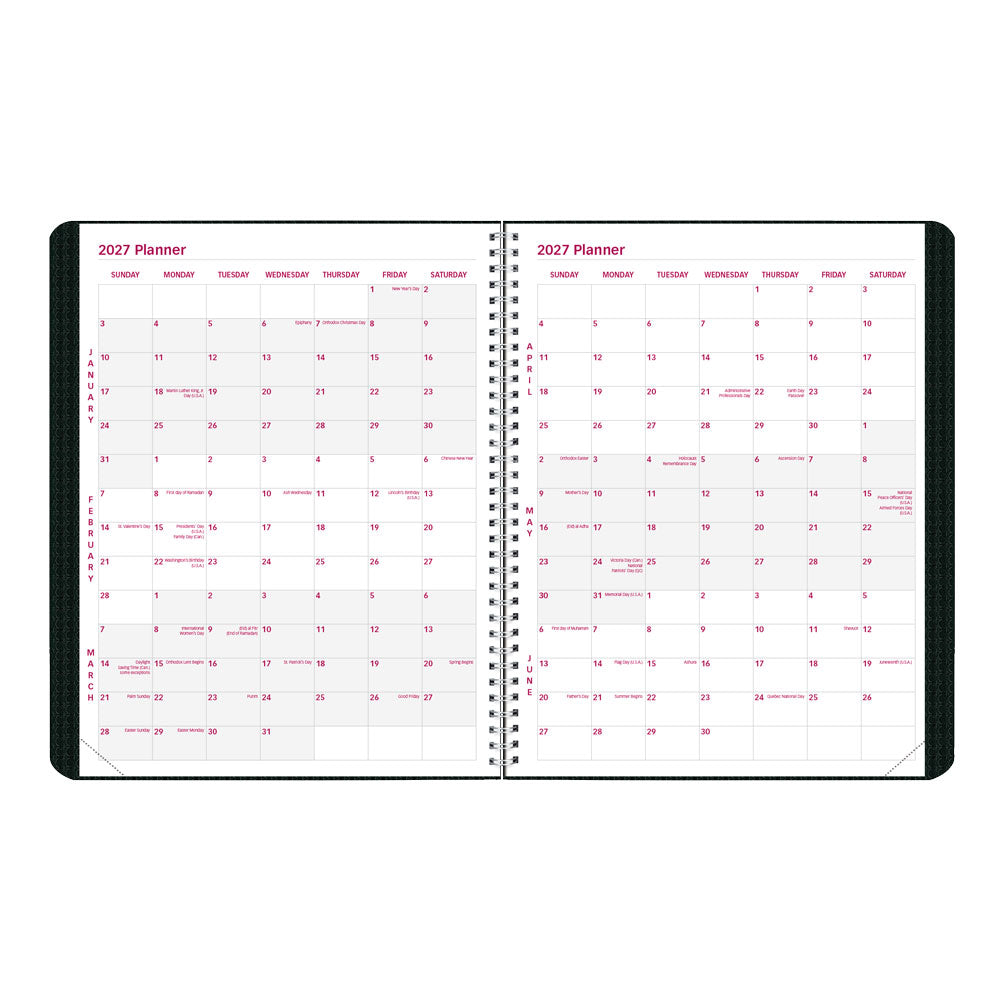DuraFlex Monthly Planner, 2027, 14 Months CB1200V.BLK-27 Brownline