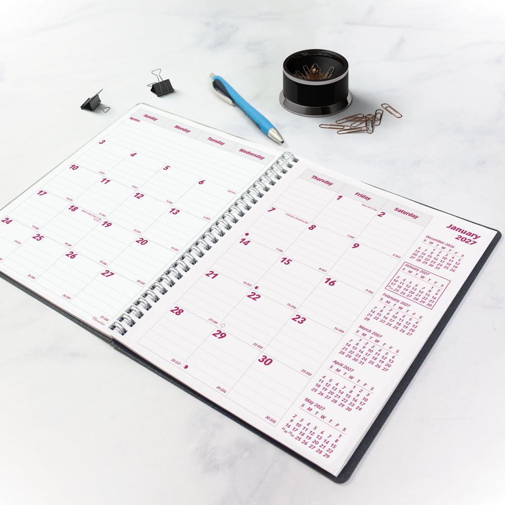 DuraFlex Monthly Planner, 2027, 14 Months CB1200V.BLK-27 Brownline
