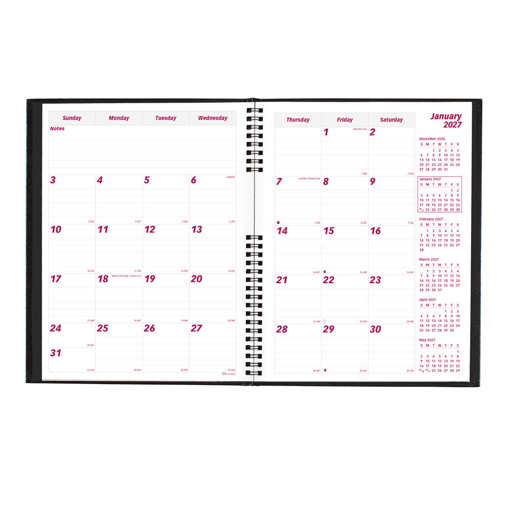 CoilPro™ Monthly Planner, 2027, 14 Months CB1262C.BLK-27 Brownline