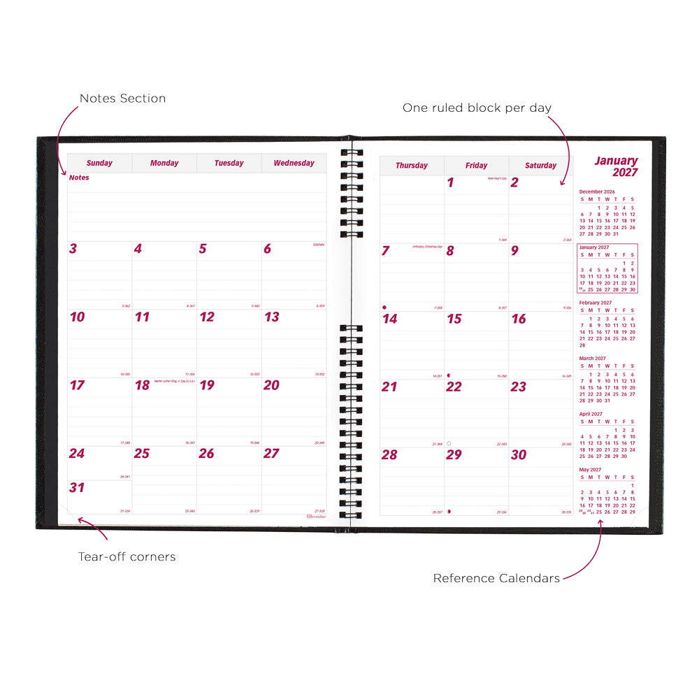 CoilPro™ Monthly Planner, 2027, 14 Months CB1262C.BLK-27 Brownline