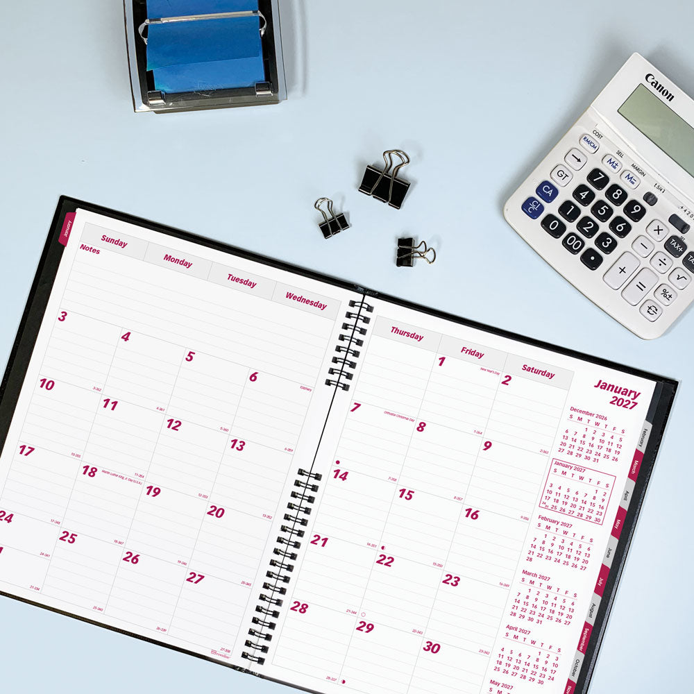 CoilPro™ Monthly Planner, 2027, 14 Months CB1262C.BLK-27 Brownline