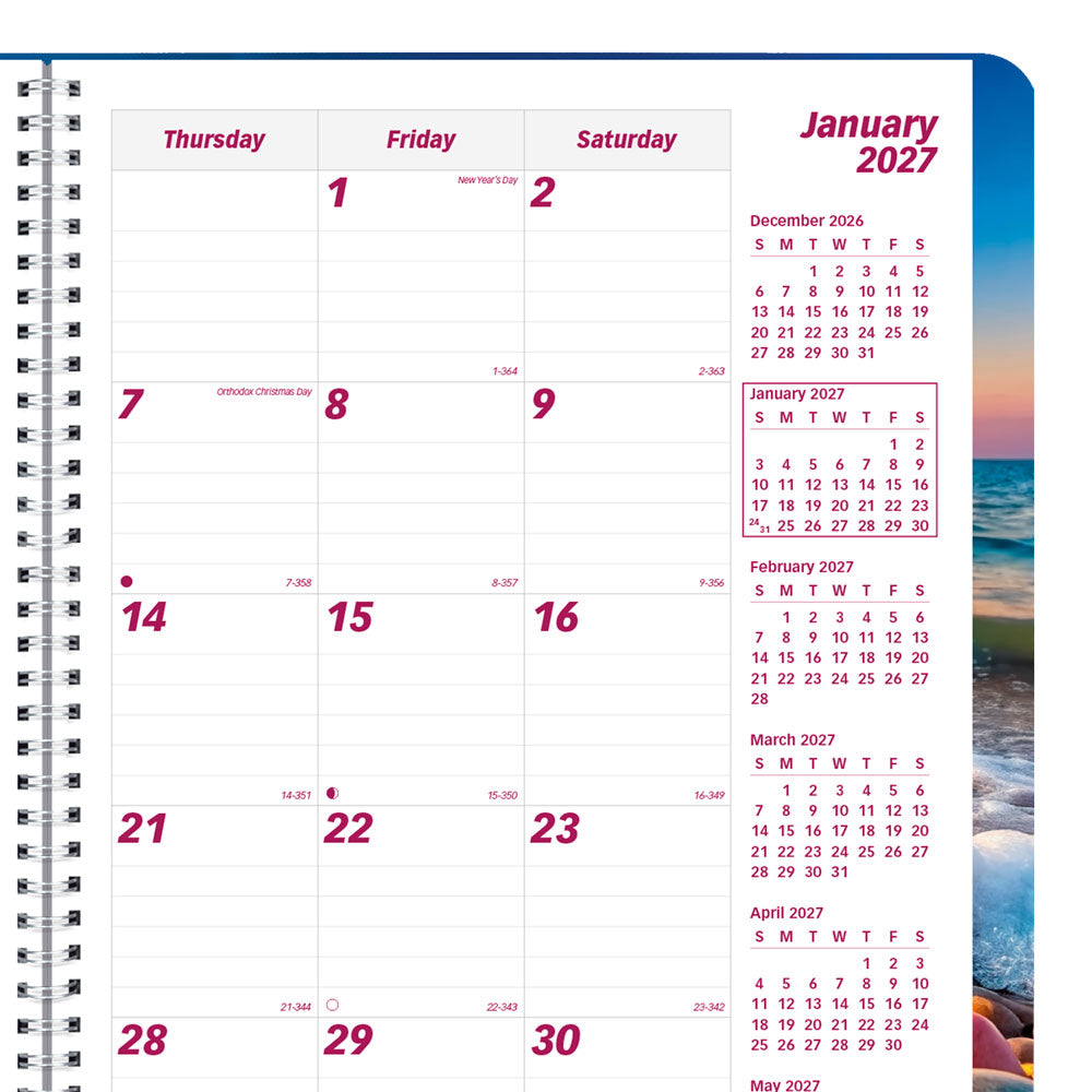 Essential Monthly Planner, 2027, Nature Pebble Beach CB1262G.04-27 Brownline#color_pebble-beach