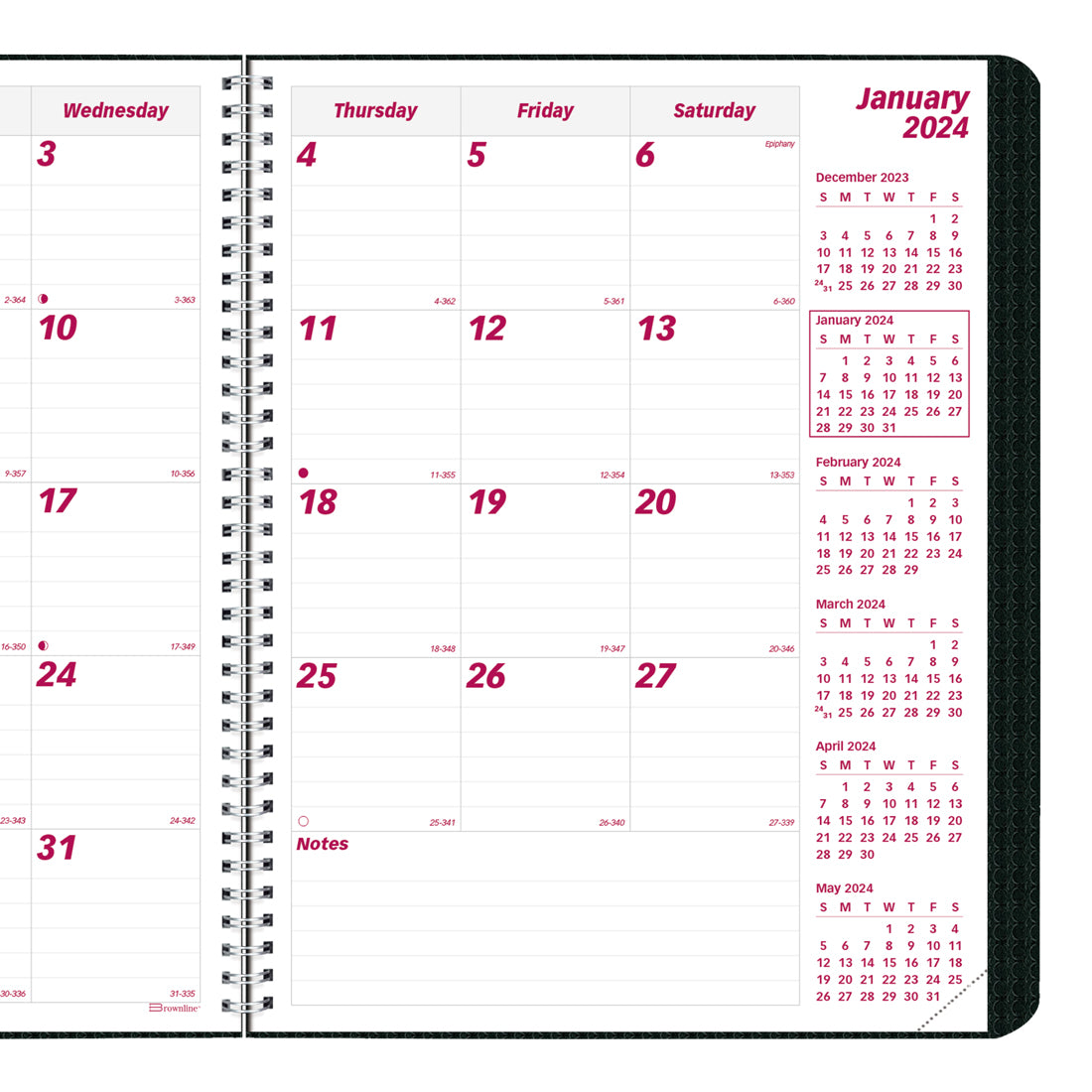 Duraflex Monthly Planner 2024, Black