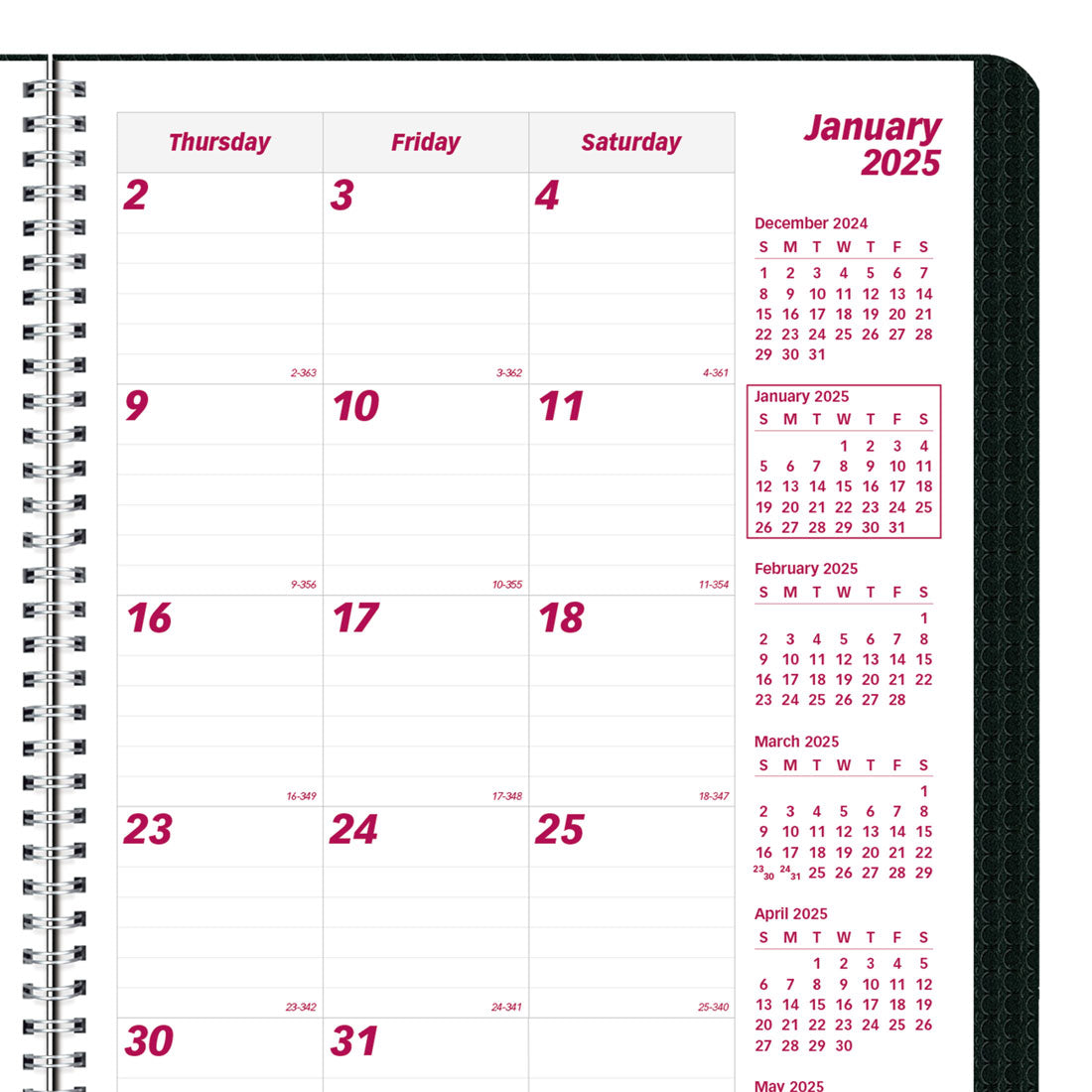 Duraflex Monthly Planner 2025, English (CB1262V.BLK-25)