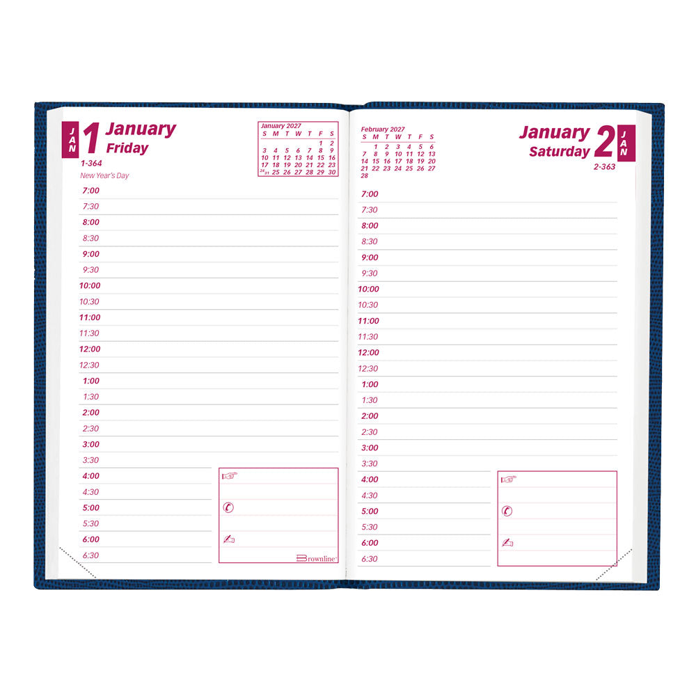 Traditional Daily Appointment Book, 2027, Assorted CB301.ASX-27 Brownline