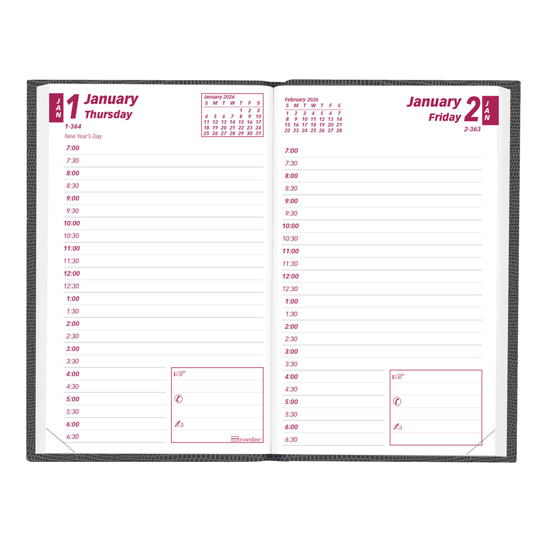 Brownline Daily Pocket Appointment Planner, Assorted Colors, 2026 CB301.ASX-26