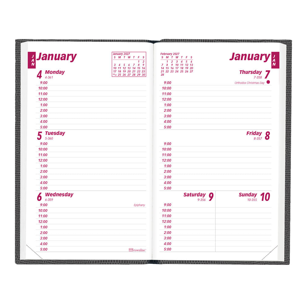 Traditional Weekly Appointment Book, 2027, Assorted CB303.ASX-27 Brownline