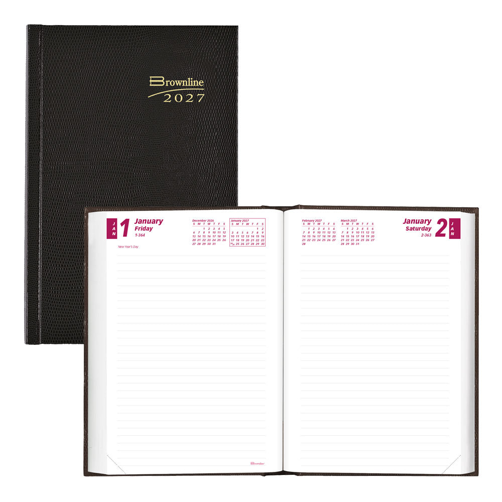Traditional Daily/Monthly Untimed, 2027, Black CB387.BLK-27 Brownline#color_black