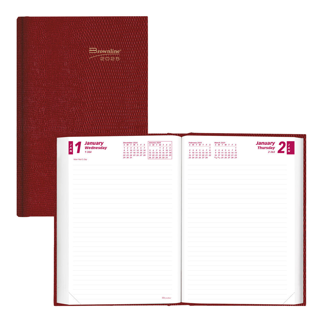 Daily Planner 2025, English, Black, CB387.RED#color_red