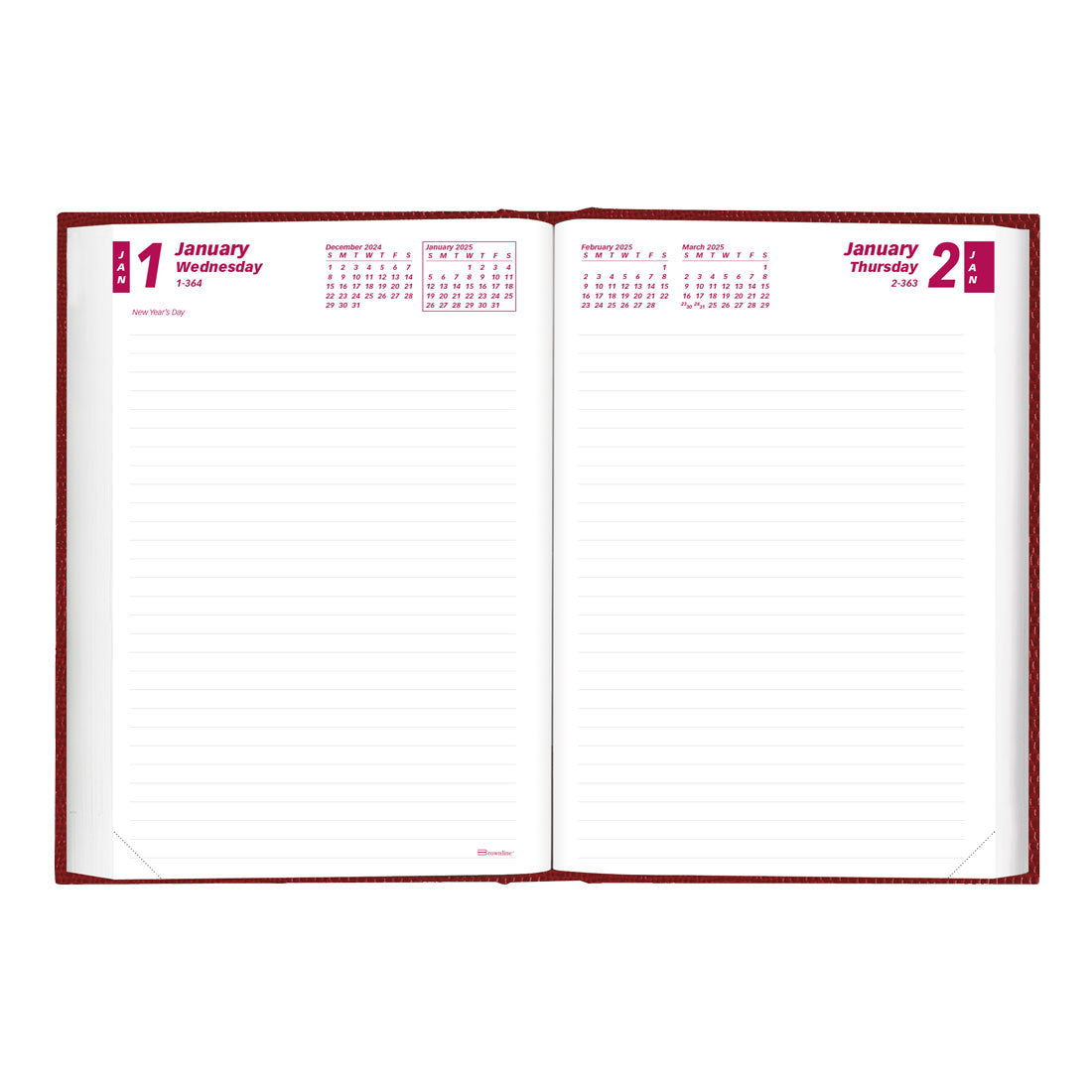 Daily Planner 2025, English, Black, CB387.RED#color_red