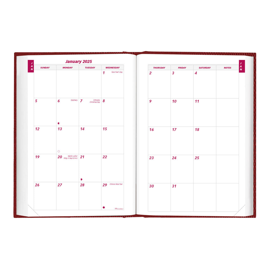 Daily Planner 2025, English, Black, CB387.RED#color_red