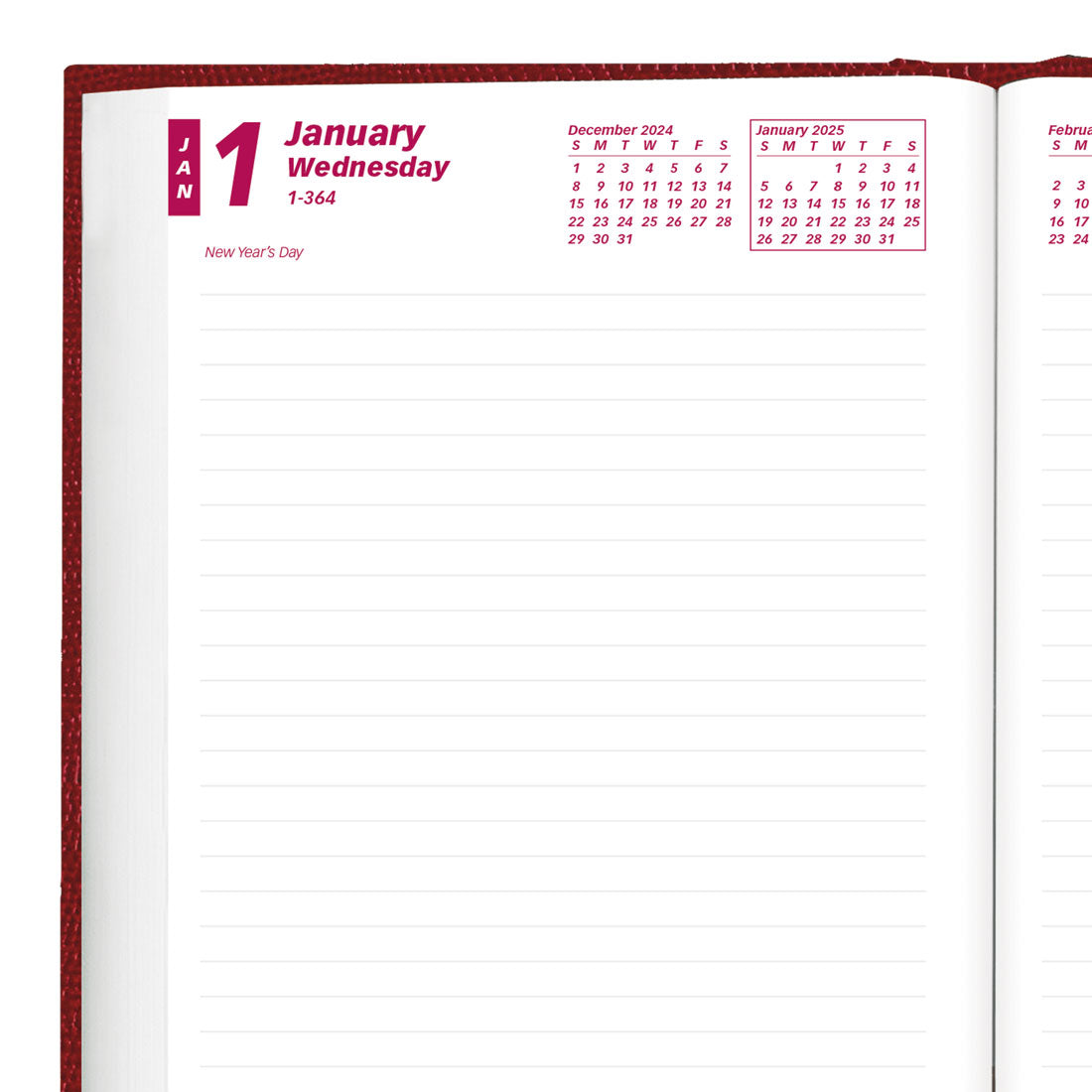 Daily Planner 2025, English, Black, CB387.RED#color_red