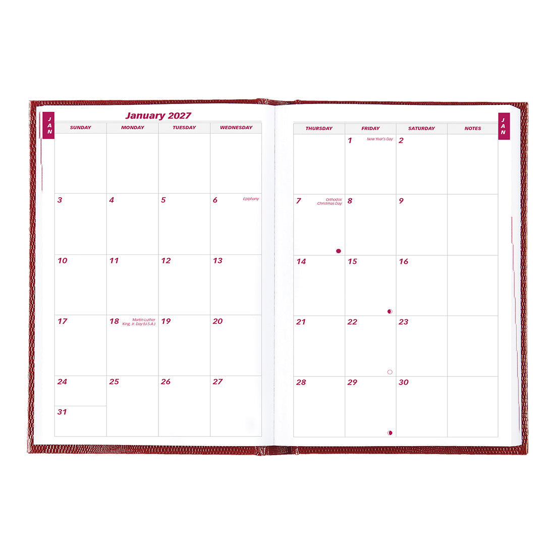 Traditional Daily/Monthly Untimed, 2027, Bright Red CB389.RED-27 Brownline