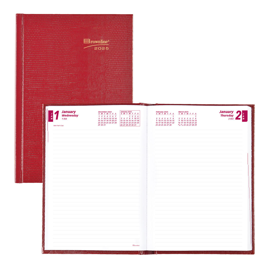 Daily Planner 2025, Red (CB389.RED-25)