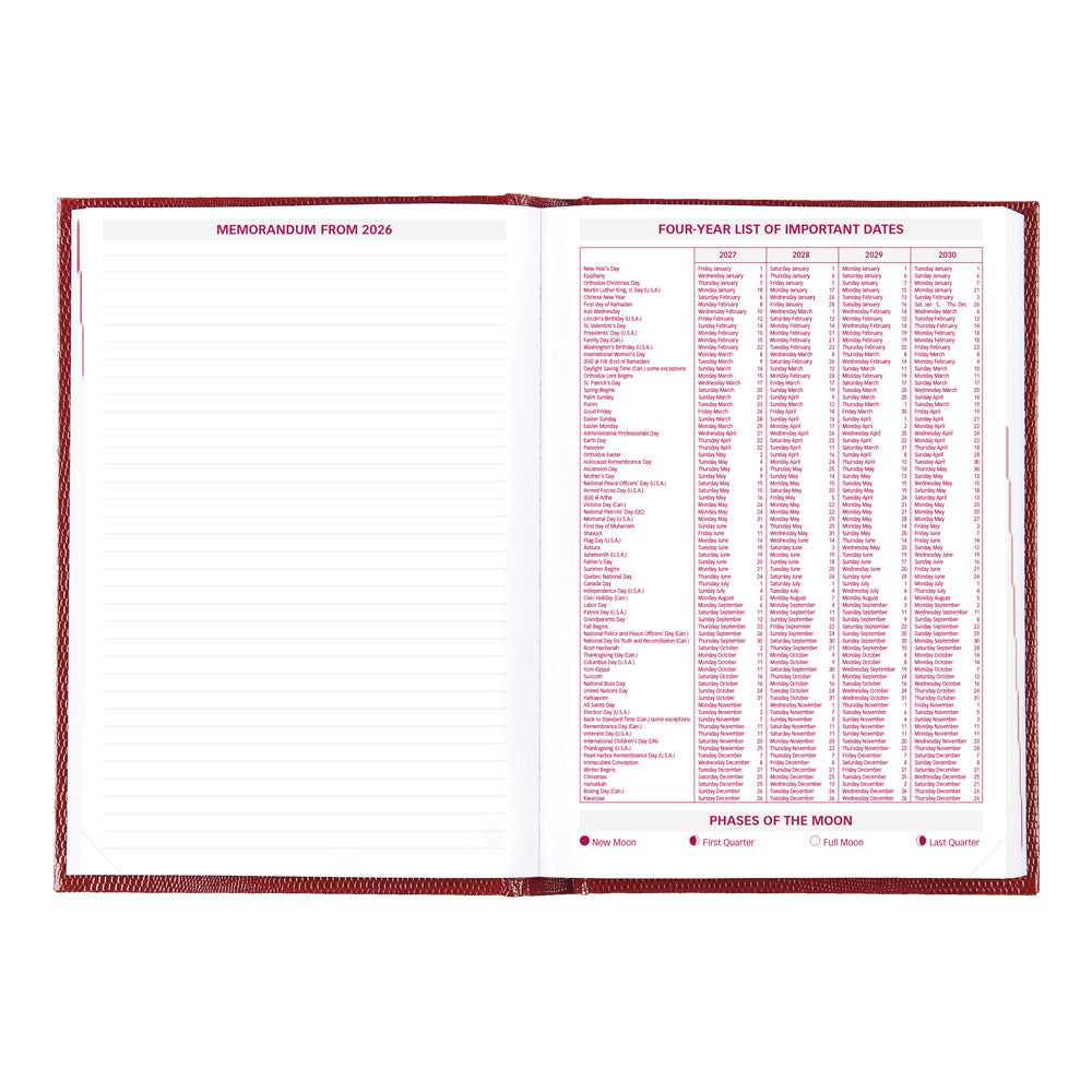 Traditional Daily/Monthly Untimed, 2027, Bright Red CB389.RED-27 Brownline