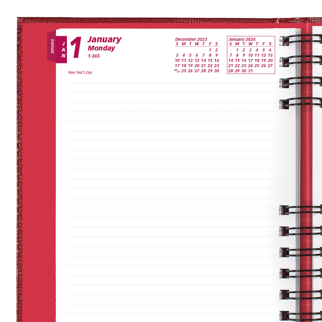 CoilPro Daily Planner 2024, Red#color_red