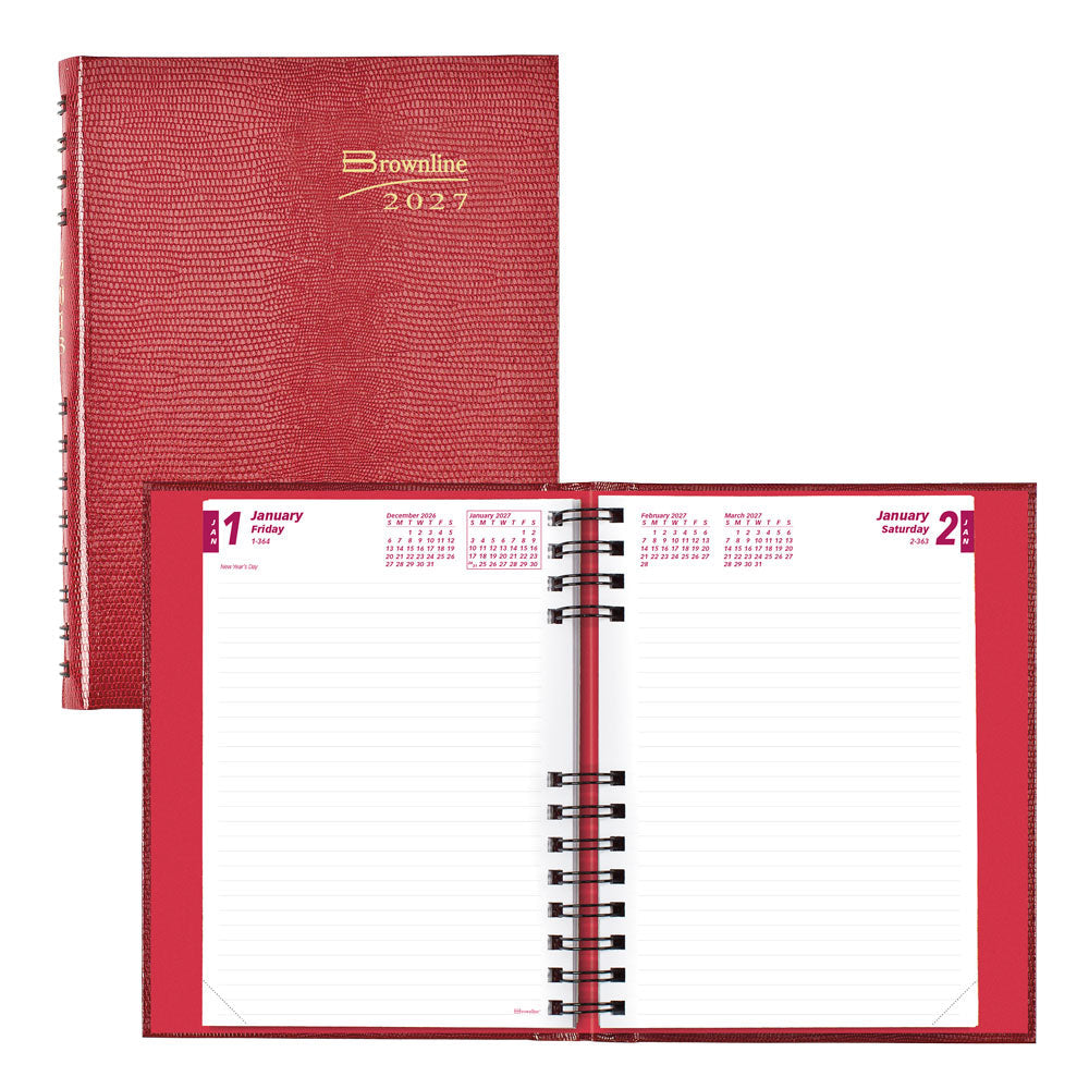 CoilPro™ Daily/Monthly Untimed, 2027, Bright Red CB389C.RED-27 Brownline