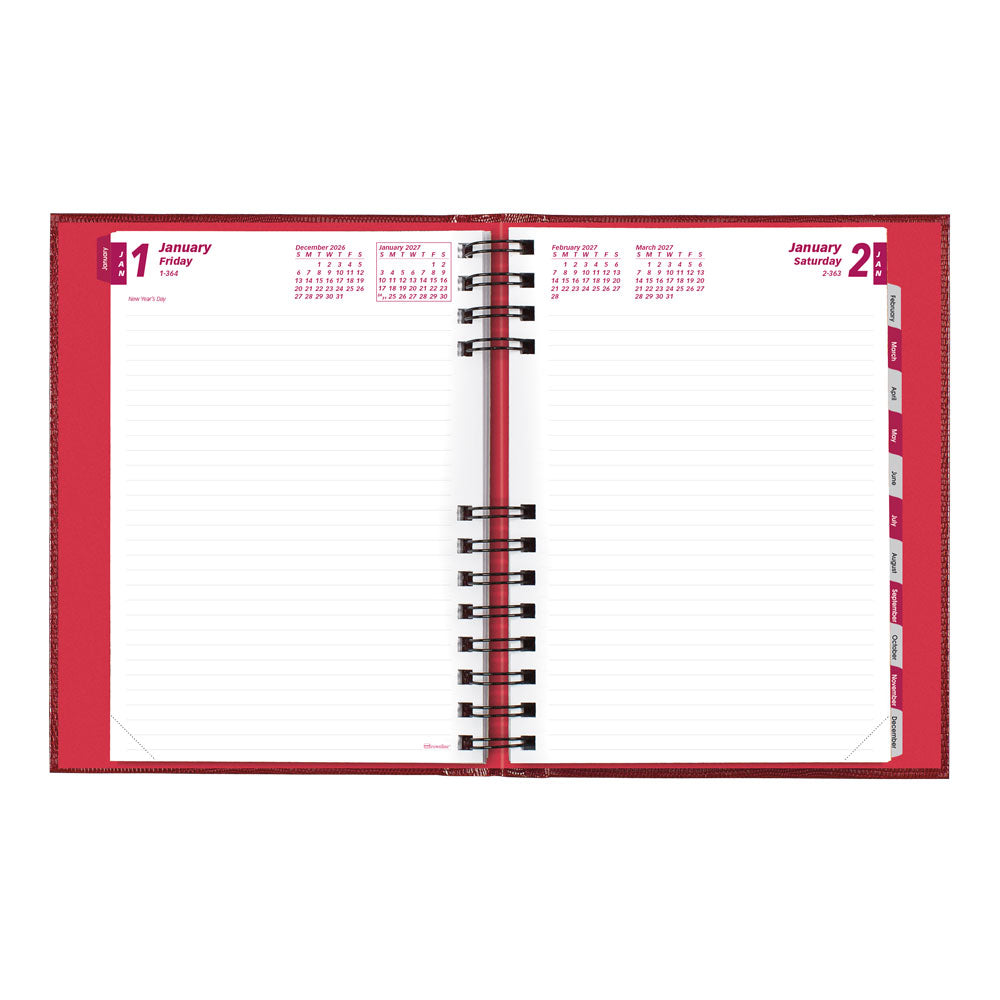 CoilPro™ Daily/Monthly Untimed, 2027, Bright Red CB389C.RED-27 Brownline