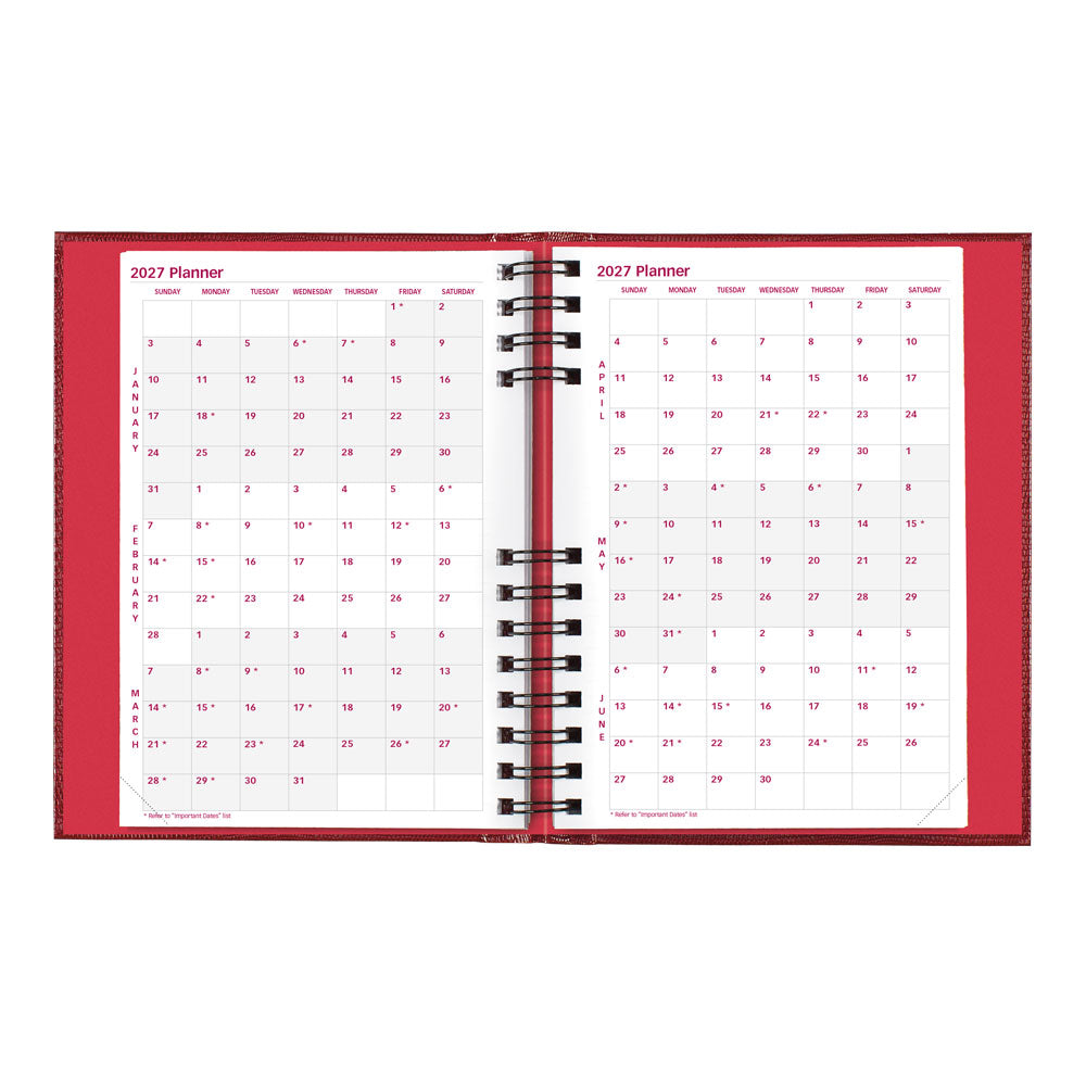CoilPro™ Daily/Monthly Untimed, 2027, Bright Red CB389C.RED-27 Brownline