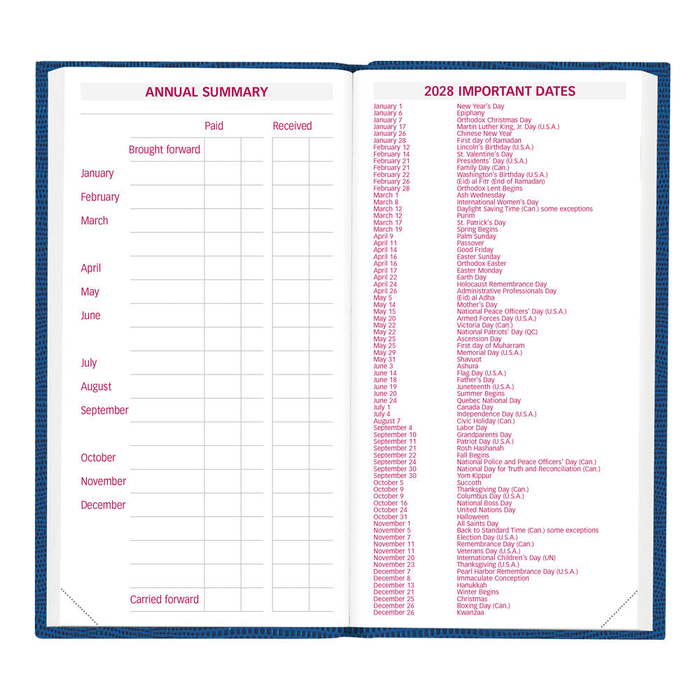 Traditional Daily Appointment Book, 2027, Assorted CB401.ASX-27 Brownline
