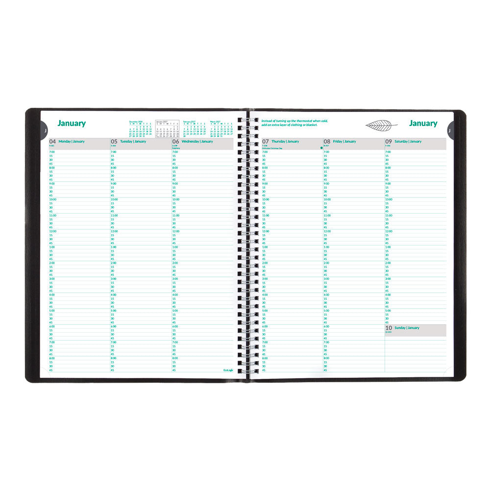 EcoLogix® Weekly Appointment Book, 2027 CB425W.BLK-27 Brownline