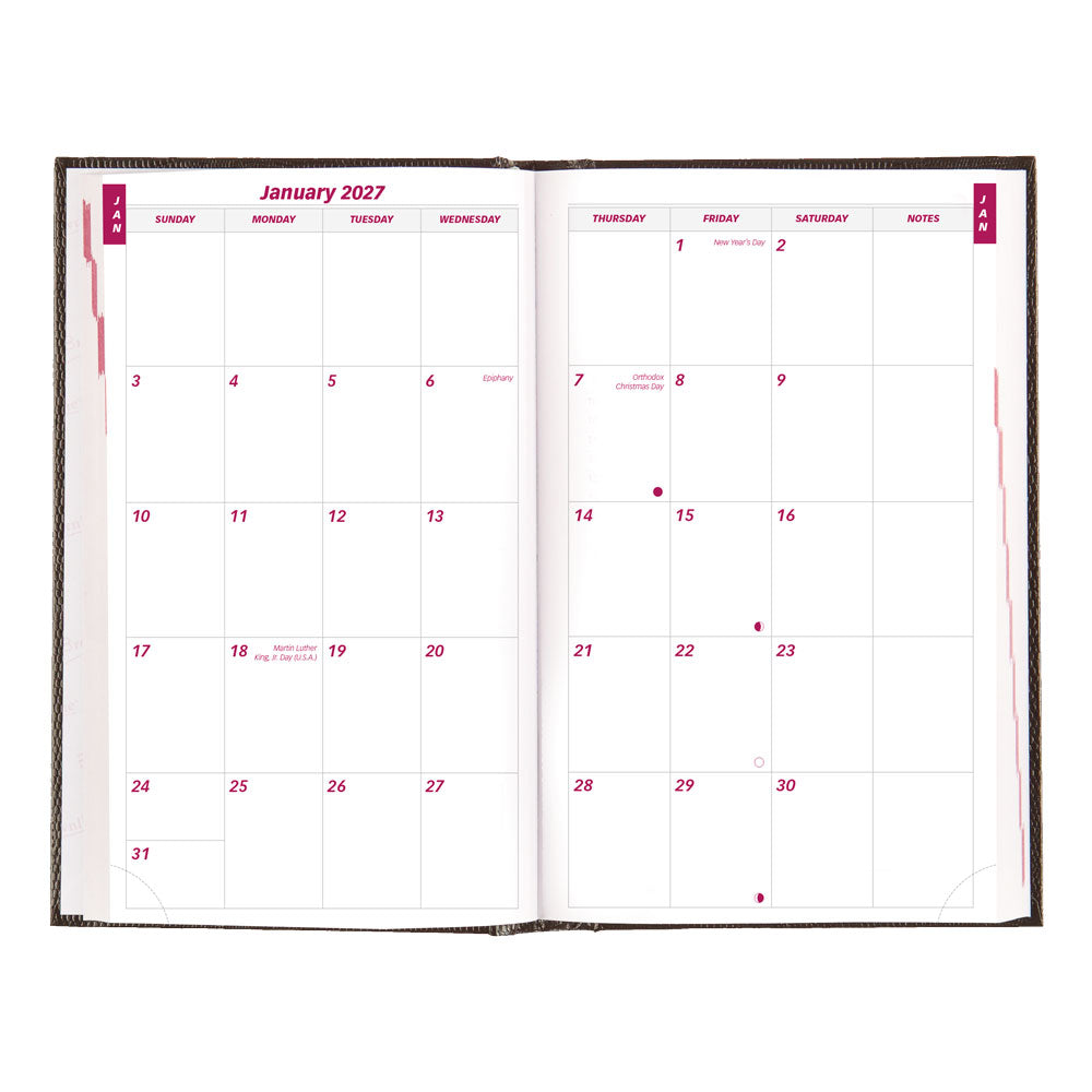 Traditional Daily/Monthly Appointment Book, 2027, Black CB634.BLK-27 Brownline