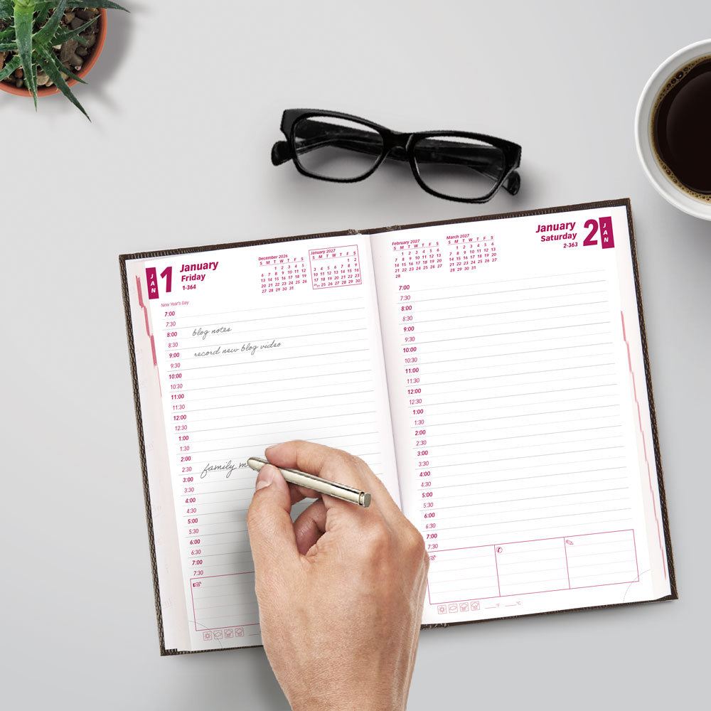 Traditional Daily/Monthly Appointment Book, 2027, Black CB634.BLK-27 Brownline
