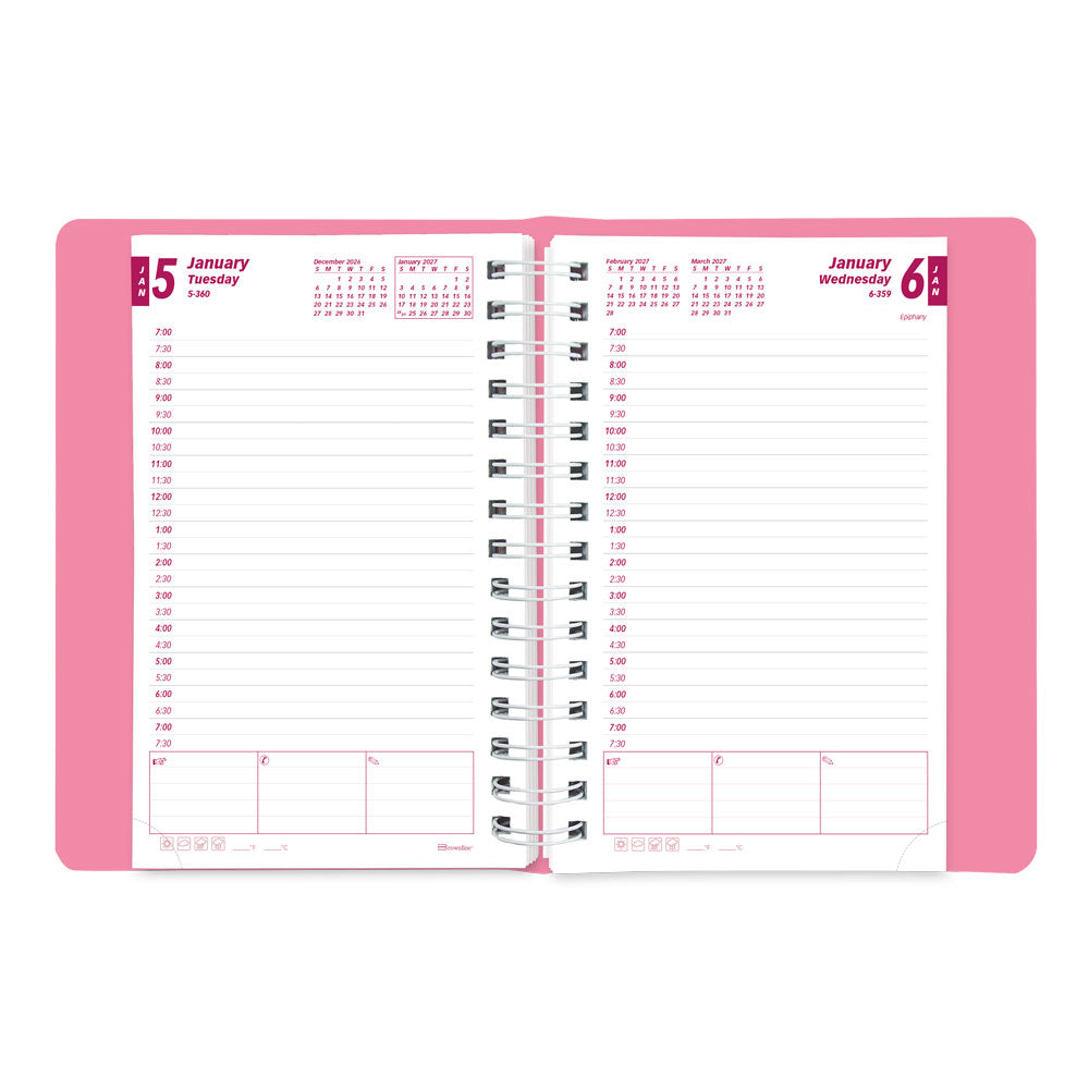 Pink Daily/Monthly Appointment Book, 2027, Pink CB634G.05-27 Brownline