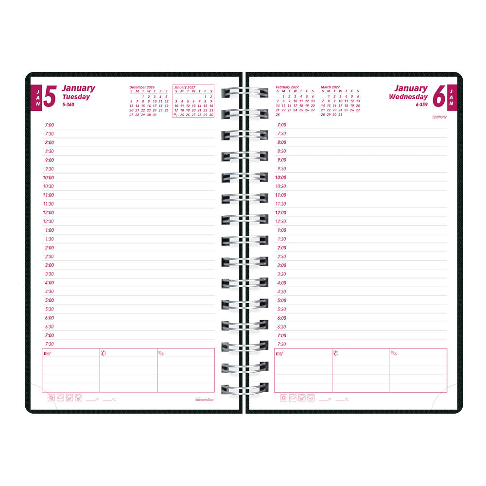 DuraFlex Daily/Monthly Appointment Book, 2027 Black CB634V.BLK-27 Brownline#color_black