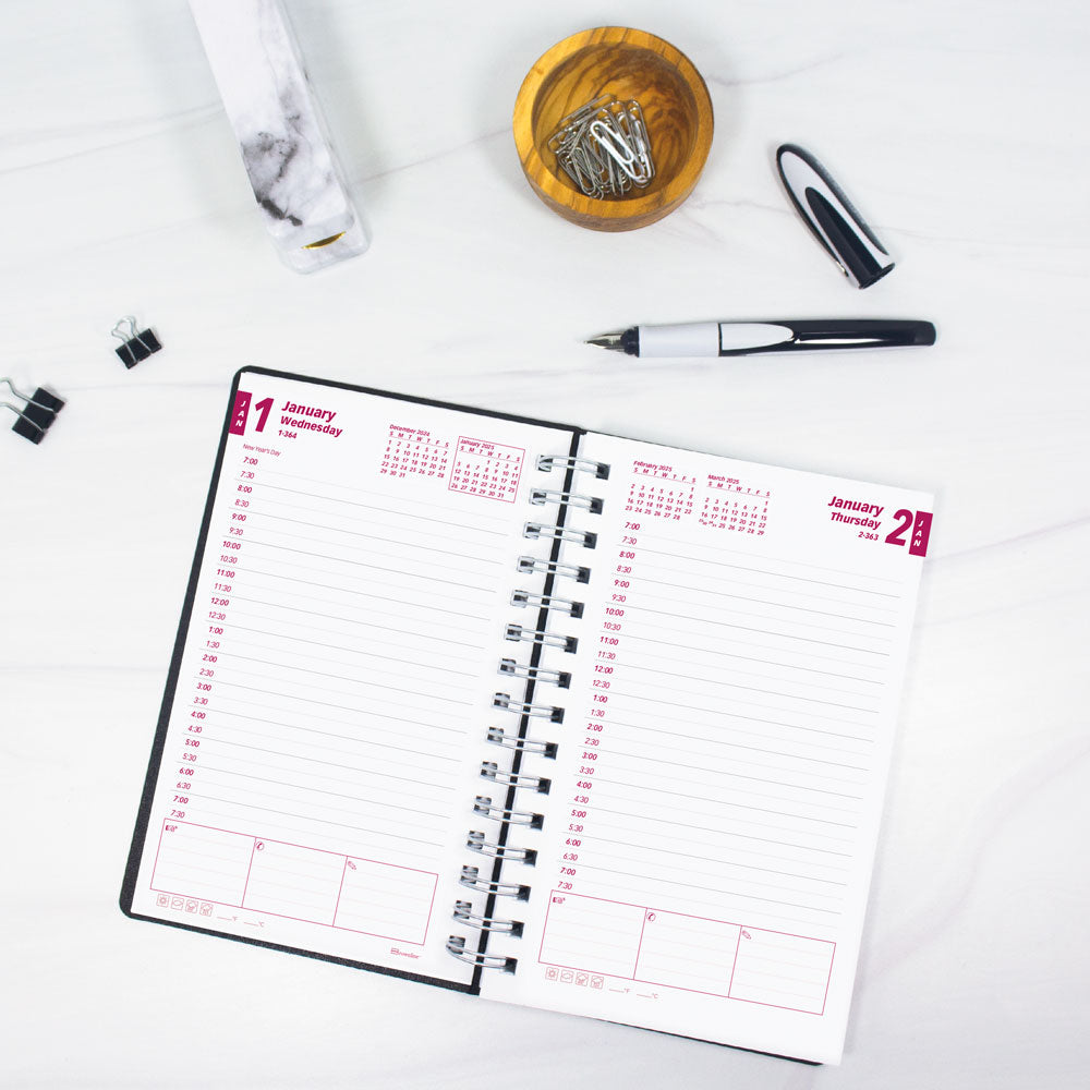 DuraFlex Daily/Monthly Appointment Book, 2027 Black CB634V.BLK-27 Brownline#color_black