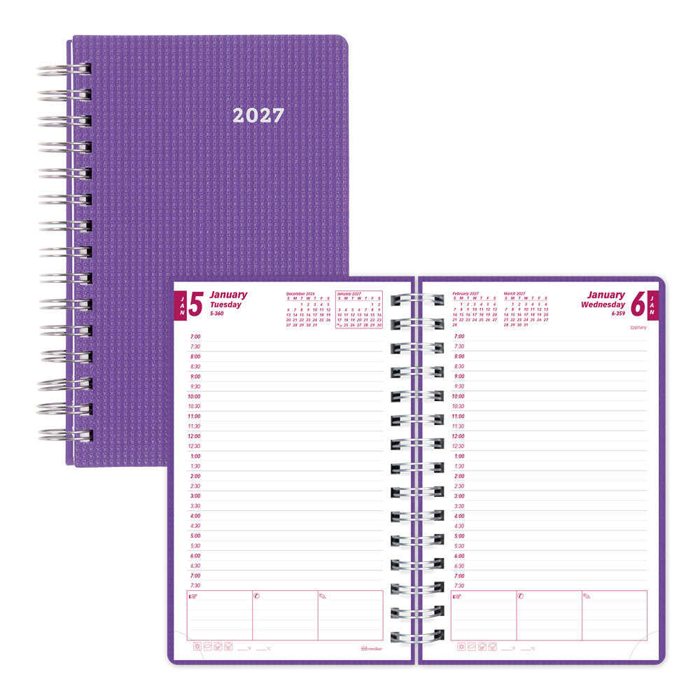 DuraFlex Daily/Monthly Appointment Book, 2027 Purple CB634V.PUR-27 Brownline#color_purple