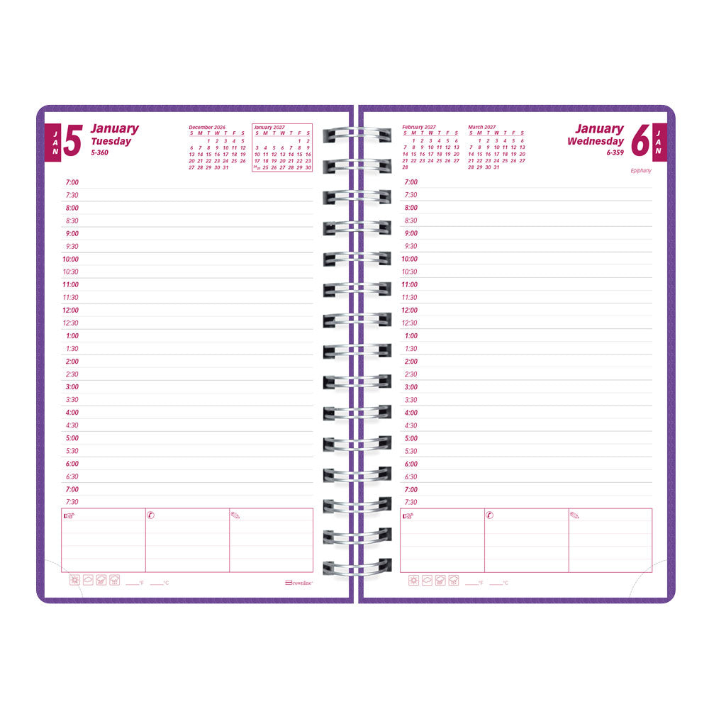 DuraFlex Daily/Monthly Appointment Book, 2027 Purple CB634V.PUR-27 Brownline#color_purple