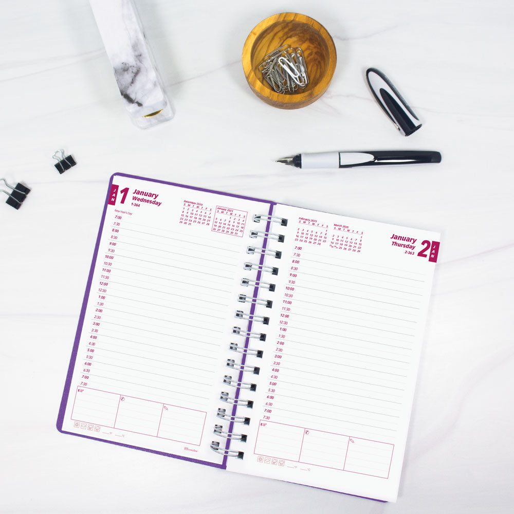 DuraFlex Daily/Monthly Appointment Book, 2027 Purple CB634V.PUR-27 Brownline#color_purple