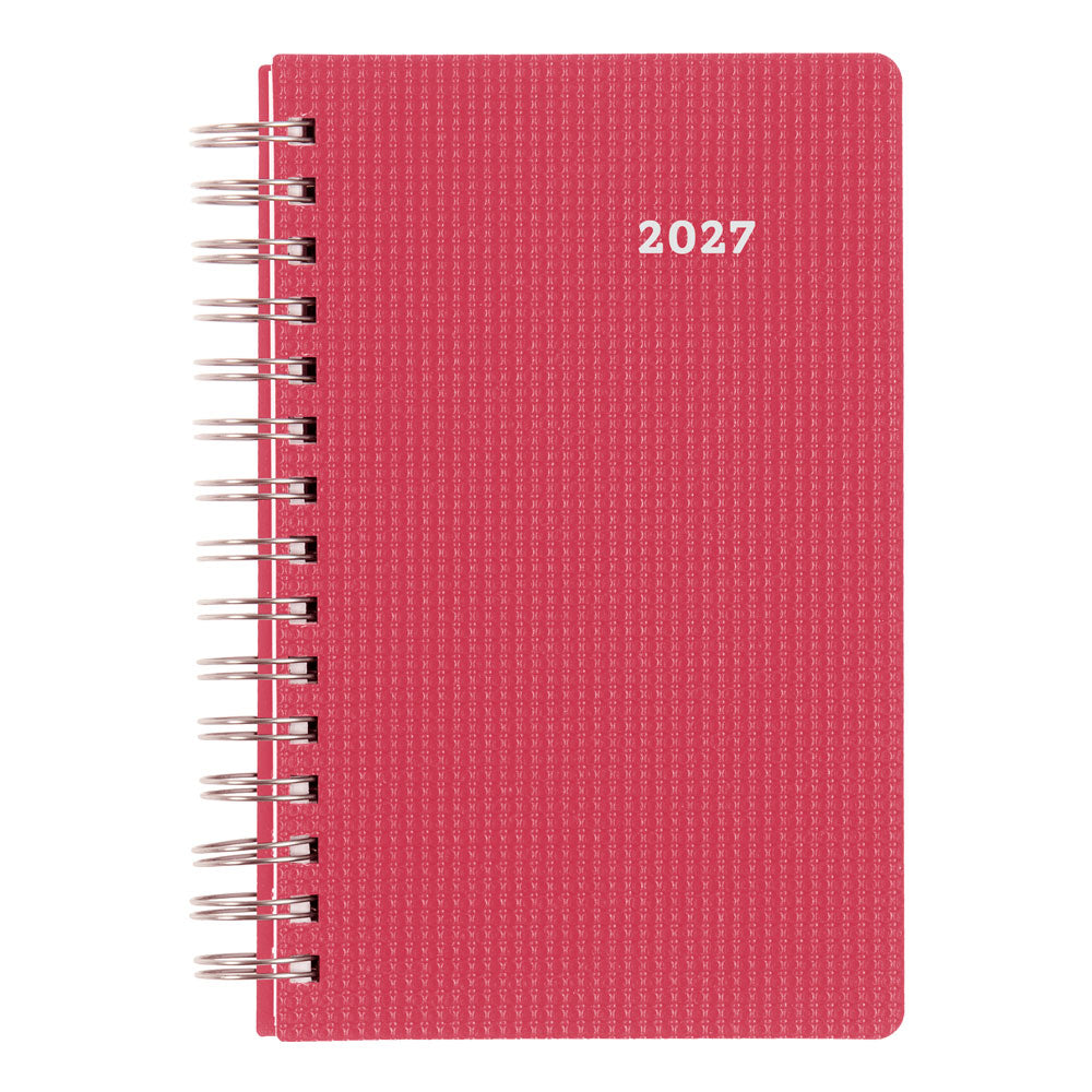 DuraFlex Daily/Monthly Appointment Book, 2027 Raspberry CB634V.RAS-27 Brownline#color_raspberry