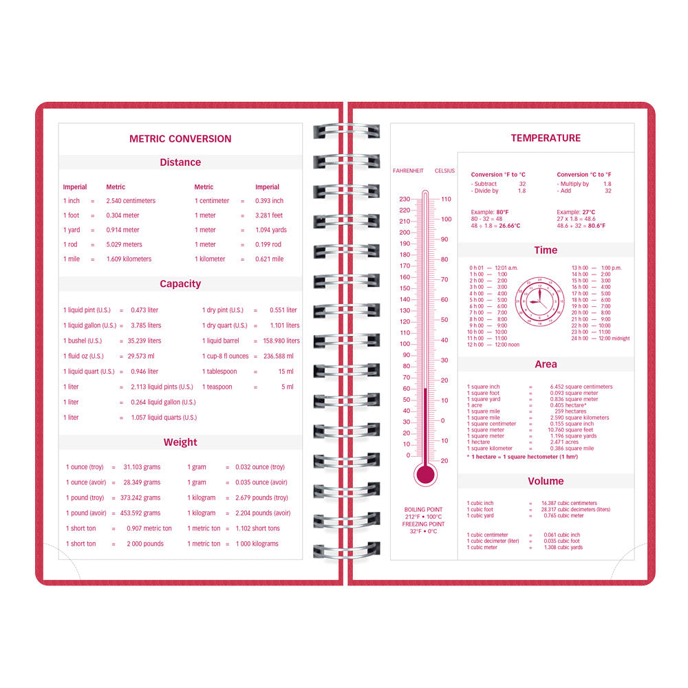 DuraFlex Daily/Monthly Appointment Book, 2027 Raspberry CB634V.RAS-27 Brownline#color_raspberry
