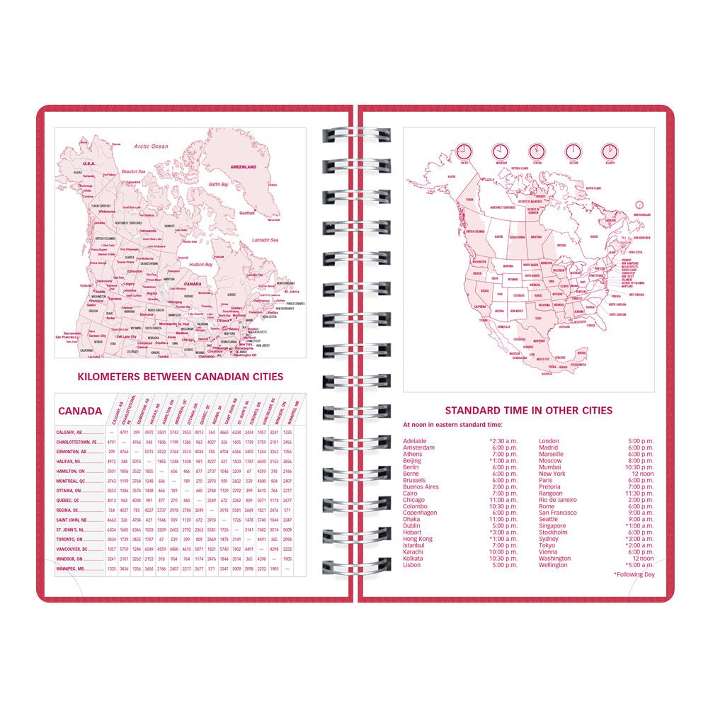 DuraFlex Daily/Monthly Appointment Book, 2027 Raspberry CB634V.RAS-27 Brownline#color_raspberry
