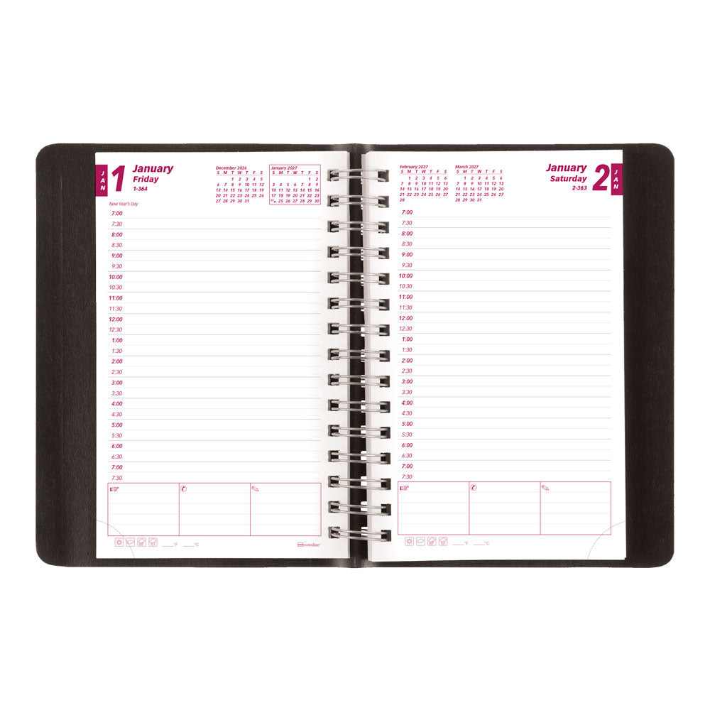 Essential Daily/Monthly Appointment Book, 2027 Black CB634W.BLK-27 Brownline