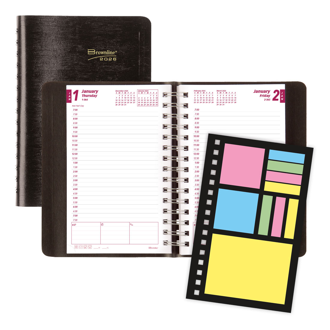 Brownline PlannerPlus™ Daily Appointment Planner, Black, 2026 CB634WN.BLK-26